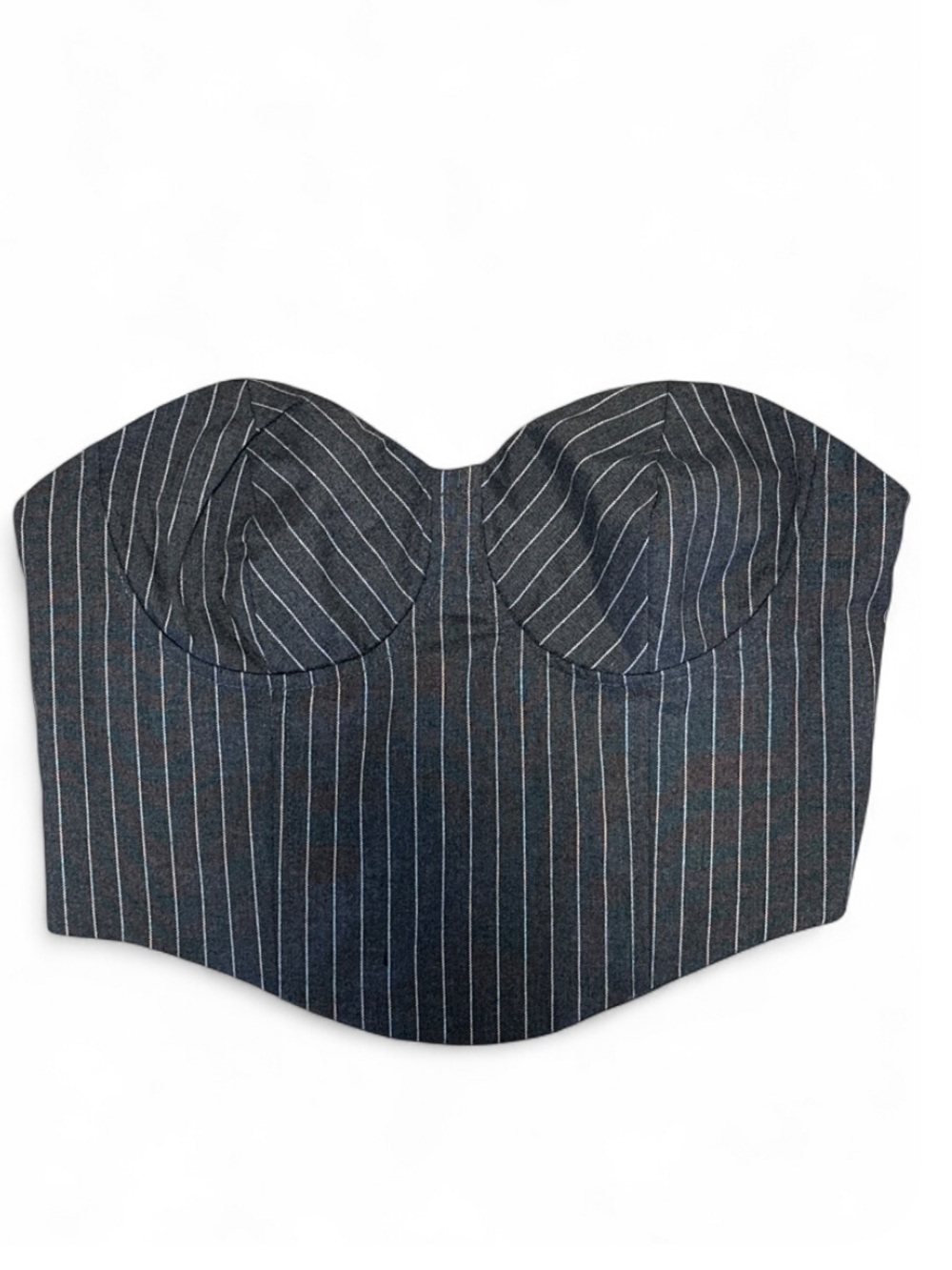 Windsor gray and white pinstripe corset top